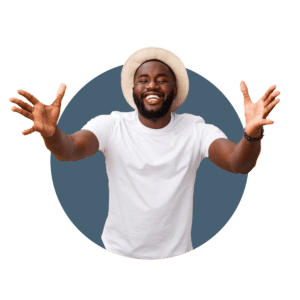 A happy everyday business man who has used our 10 Life Hacks to Make You Happier, Healthier & Wealthier